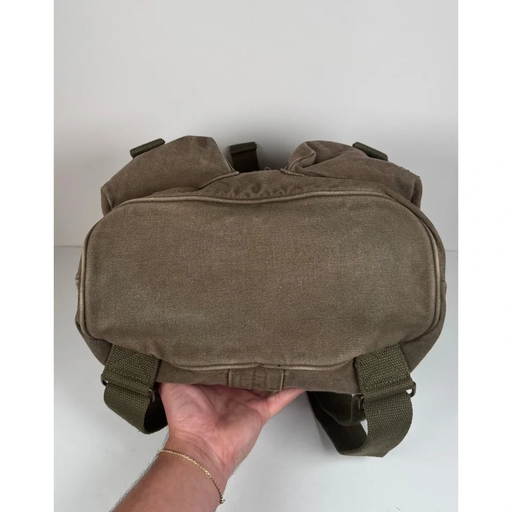 Abercrombie & Fitch Canvas Drawstring Rucksack Military Backpack Vintage Rare